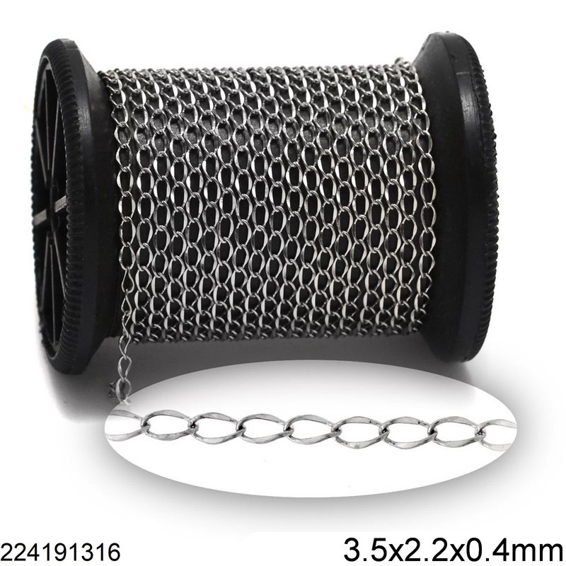 Stainless Steel Gourmette Chain 3.5x2.2x0.4mm