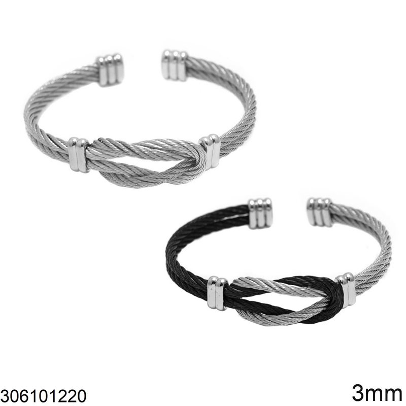 Stainless Steel Twisted Wire Bracelet 3mm