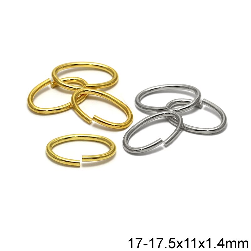 Brass Oval Jump Ring  17-17.5x11mm