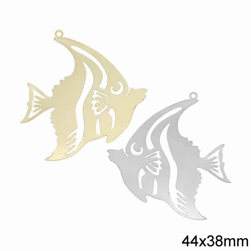 Brass Filigree Fish 44x38mm