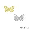 Brass Stamped Butterfly 15,5x24mm