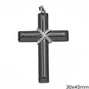 Hematine Pendant Cross 30x45mm