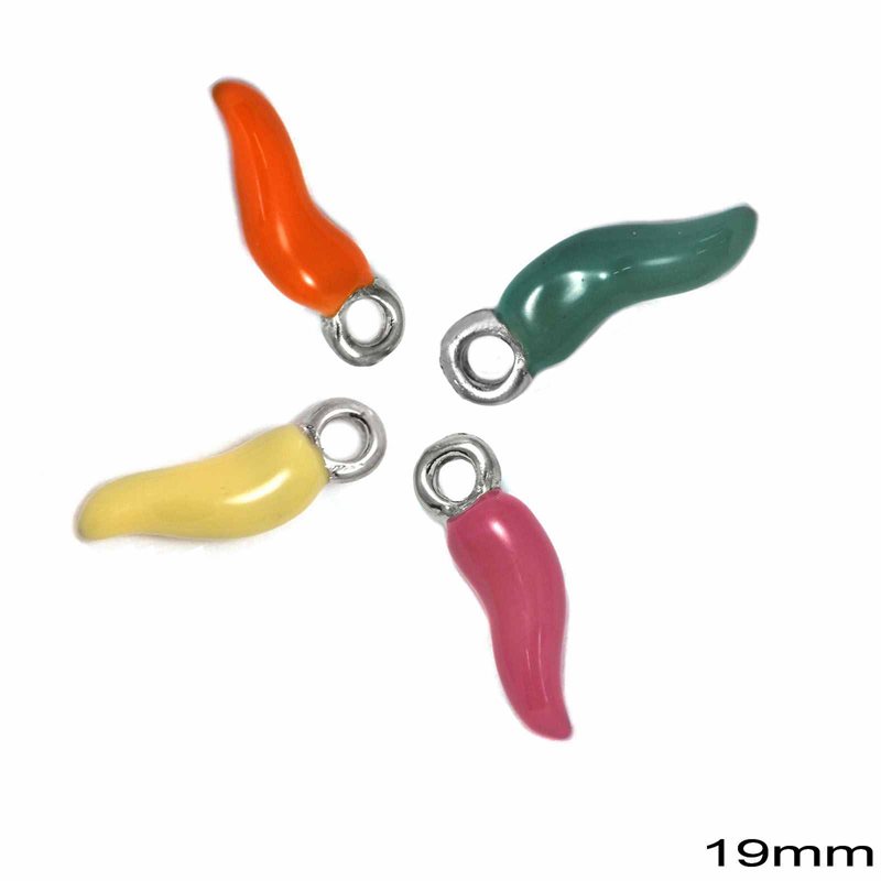 Casting Enameled Horn Pendant 19mm