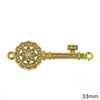 Metallic Spacer Key with Star and Zircon 33mm