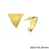 Brass Earring Stud Triangle 22x19,5mm