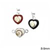 Silver 925 Pendant & Spacer Heart with Shiva's Eye 8-9