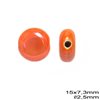 Ceramic Round Flat Bead 15x7.3mm with 2.5mm Hole