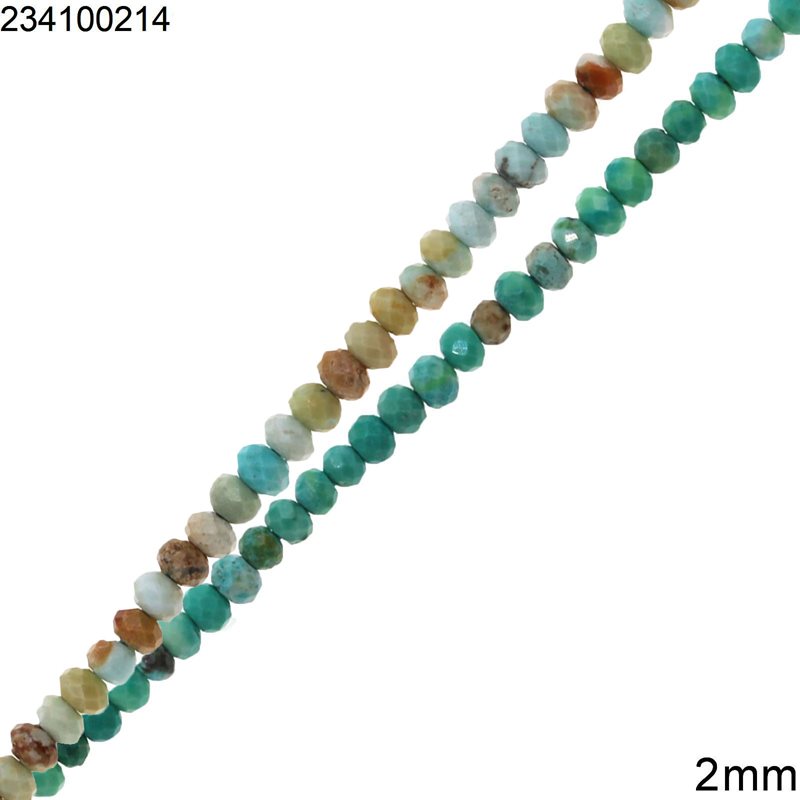 Turquoise Rodelle Faceted Beads 2mm