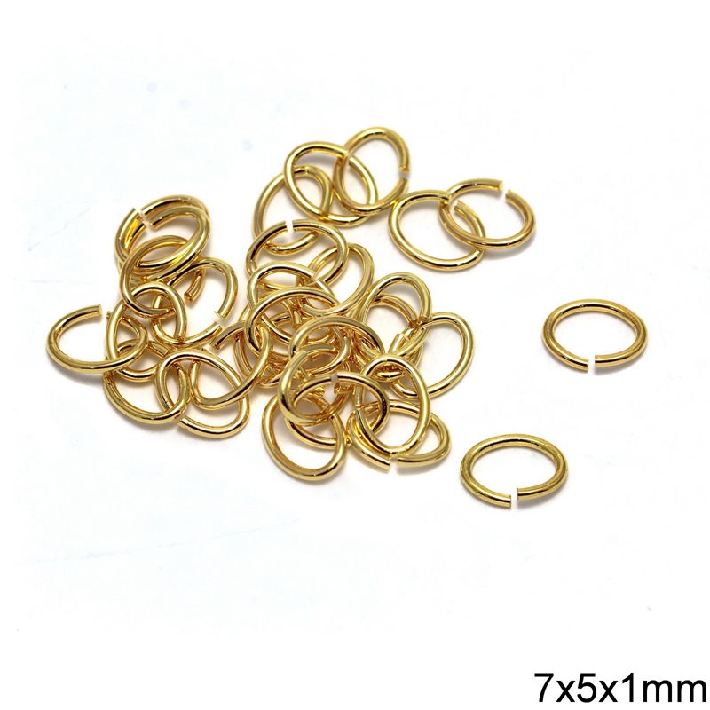 Brass Oval Jump Ring 7x5x1mm