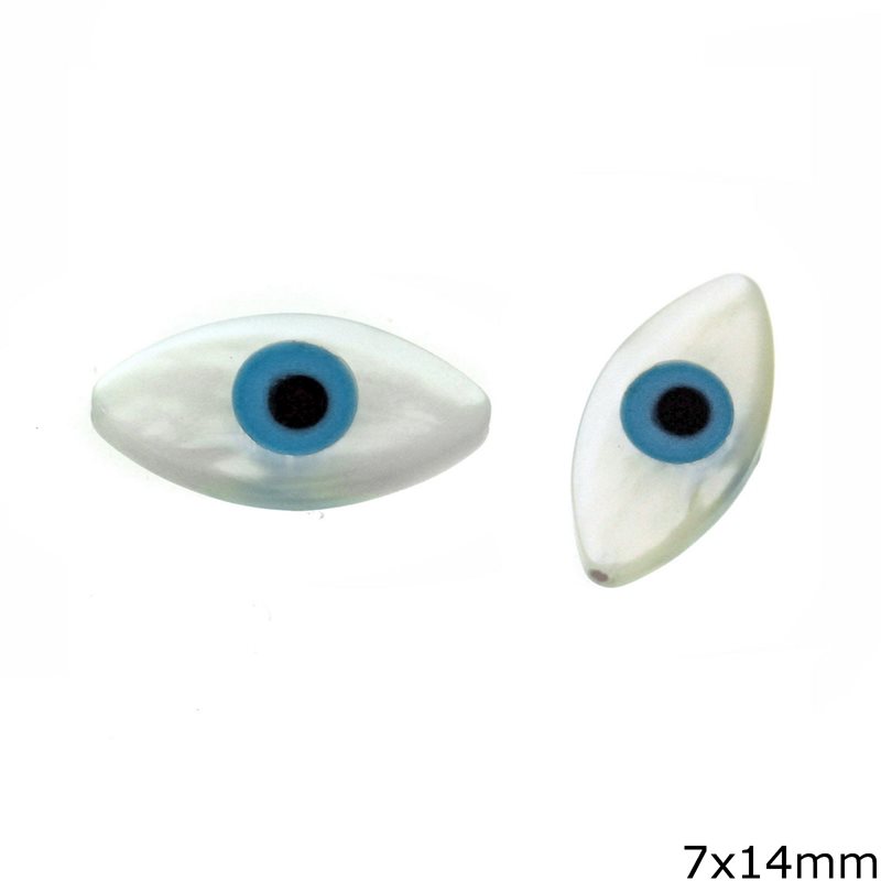 Mop-shell Bead Evil Eye 7x14mm