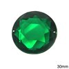 Plastic Round Faceted Sew-on Stone 30mm