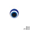 Plastic Evil Eye Bead 8mm with 1.8-2mm hole