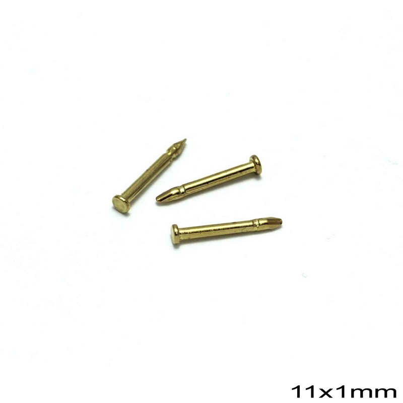 Brass Nail Pin Back 11x1mm