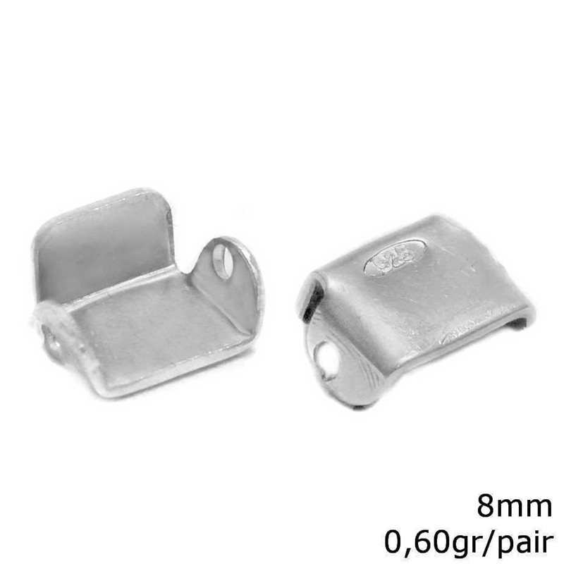 Silver 925  Clip-on Earring Component Post 8mm 0,60gr