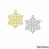 Brass Filigree Snowflake 19x15mm
