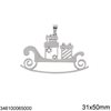 Stainless Steel New Years Lucky Charm Sleigh 31x50mm