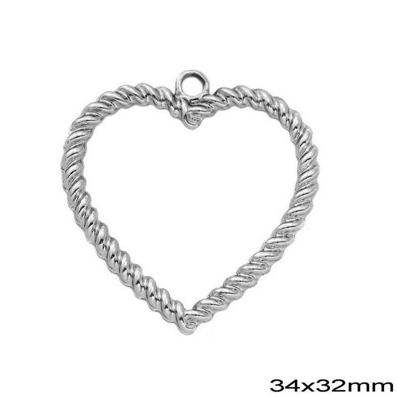 Casting Pendant Twisted Heart 34x32mm
