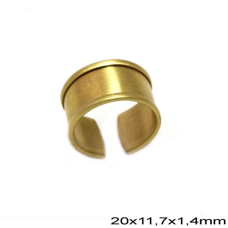 Brass Ring with Base 20x11,7x1,4mm