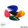 Plastic Faceted Sew-on Pearshape Stone 34x18mm