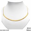 Stainless Steel Flat Collar Necklace 4mm