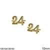 Γούρι Ασημένιο 925 Μενταγιόν & Διάστημα "24" με Πέτρες 10-11mm
