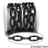 Aluminium Oval Link Chain Textured 21x12x2.7mm, Black Color