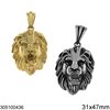 Stainless Steel Pendant Lion s Head 31x47mm