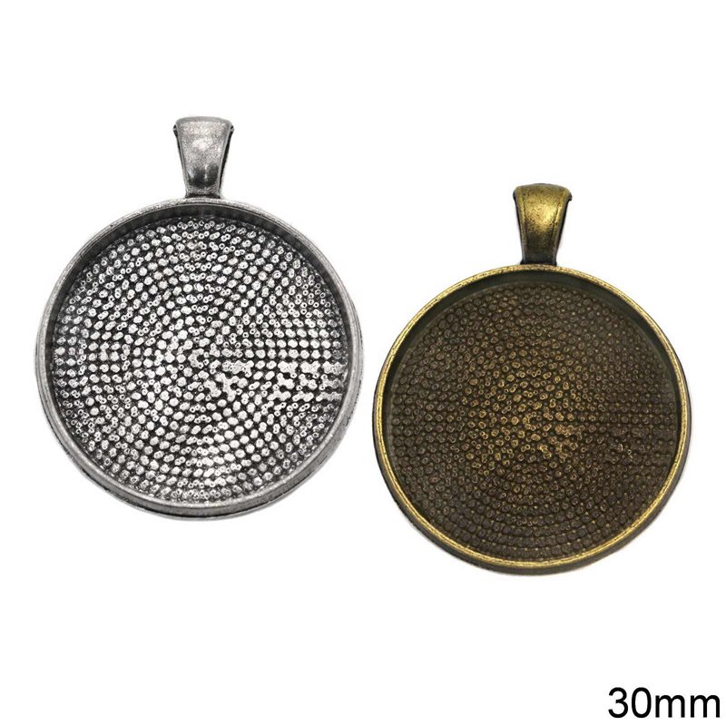 Casting Round Pendant Cup 30mm