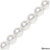 Glass Pearl A 8mm (110pcs/strand), White