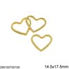 Μενταγιόν Χυτό Καρδιά Περίγραμμα 14.5x17.5mm