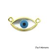 Silver 925 Spacer & Pendant Evil Eye with MOP Shell 7x14mm