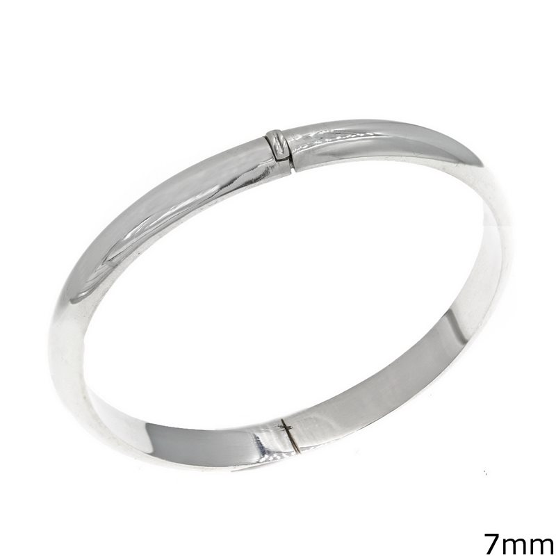 Silver 925 Cuff Bracelet 7mm
