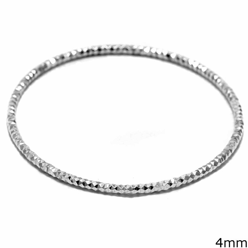 Silver 925 Bracelet Diamond Cut 4mm