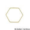 Brass Exagon Flat Ring 30.2x34x1.1x0.9mm