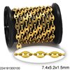 Stainless Steel Anchor Chain 7.4x5.2x1.5mm