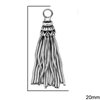 Silver 925 Tassel with Round Snake Chain 20mm