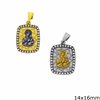 Silver  925 Pendant Holy Mary with Zircon 14x16mm