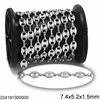 Stainless Steel Anchor Chain 7.4x5.2x1.5mm