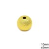 Brass Round Hollow Bead Stardust 10mm with 2mm hole