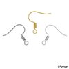 Brass Earring Hook with Coil 15mm