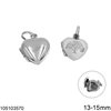 Silver  925 Locket Heart Pendant 13-15mm
