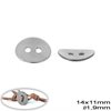Brass 2-Hole Button Clasp 14x11mm