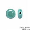 Ceramic Round Flat Bead 15x7.3mm with 2.5mm Hole
