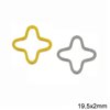 Brass Cross Outline Pendant & Spacer 19,5x2mm