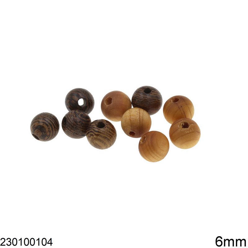 Natural Wooden Bead 6mm