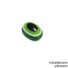 Plastic Oval Evil Eye Bead 12x9mm