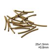 Brass Curved Tube Bead 25x1,5mm with 0,8mm hole