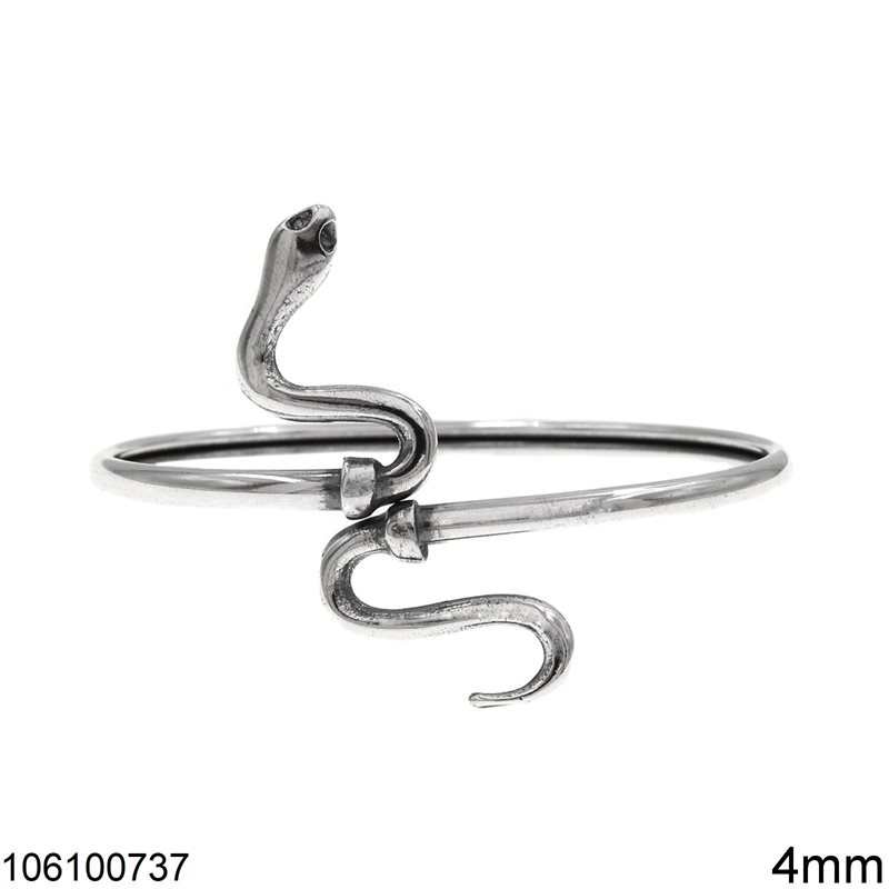 Silver 925 Arm Bracelet Cobra 4mm