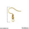 Brass Earring Hook with Coil and Ball 18-20mm