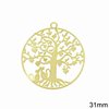 Μπρούτζινο Φιλιγκρί Στρογγυλό Μοτίφ Δέντρο 31mm